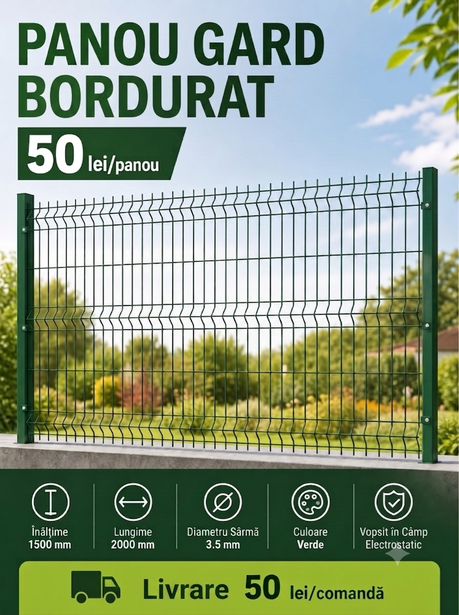 Panou Bordurat H1500×2000 mm, Ø3.5, Verde | Achitare la primire | Livrare: 50lei/comandă